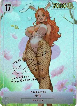 NAMI BUNNY ONE PIECE Holographic Custom Art Goddess Story Anime Collectible Card - Image 1