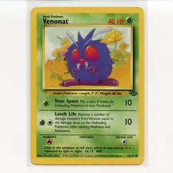Pokemon TCG Venonat 63/64 WotC Jungle Unlimited Regular Common Card EN-LP 1999 - Image 1