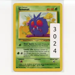 Pokemon TCG Venonat 63/64 WotC Jungle Unlimited Regular Common Card EN-LP 1999 - Image 3