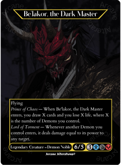 Be'lakor, the Dark Master - Full Art Altered Art Custom Proxy Cards - Image 1