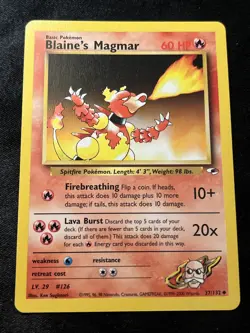 BLAINE'S MAGMAR 37/132 Pokemon Card GYM HEROES TCG LP - Image 1