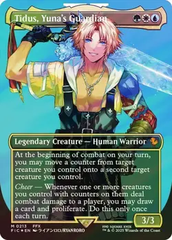 Tidus, Yuna's Guardian SURGE FOIL BORDERLESS - 0213 - Final Fantasy FIC MTG - Image 1