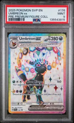 2025 Pokemon SVP EN Umbreon ex #176 Promo Pre Premium Figure Collection PSA 9 - Image 1