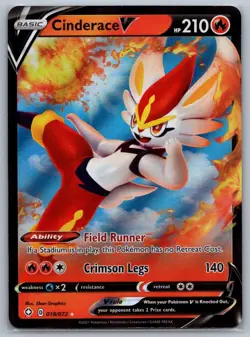 Pokemon TCG Shining Fates Cinderace V 18 - Image 1