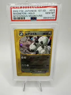 PSA 10 Gem Mint Pokemon 2002 Mysterious Mountains 1st Edition Magneton Holo 072 - Image 1