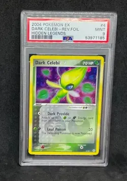 2004 Pokemon Hidden Legends EX Celebi 4/101 Reverse Holo Foil Rare Vintage PSA 9 - Image 1