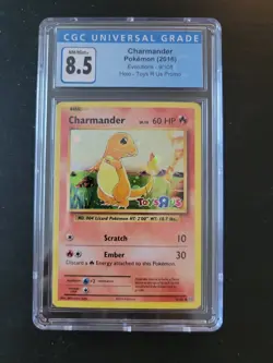 Pokemon CGC 8.5 Charmander 9/108 Holo Evolutions Toys R Us Promo 2016 NM/Mint+ - Image 1