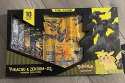 Pokemon Pikachu & Zekrom GX Tag Team Premium Collection Sealed Evolving Skies - Image 1