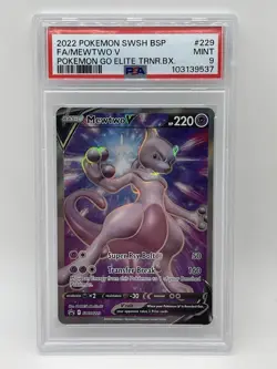 Pokemon Mewtwo V PSA 9 MINT SWSH229 Pokemon Go Elite Trainer Box Promo 229 - Image 1