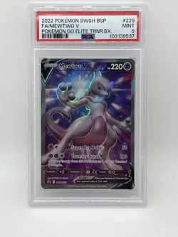 Pokemon Mewtwo V PSA 9 MINT SWSH229 Pokemon Go Elite Trainer Box Promo 229 - Image 3
