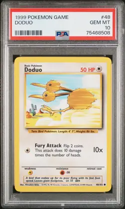 1999 Pokemon Base Set Doduo #48 PSA 10 - Image 1