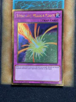 Yugioh Storming Mirror Force PGL3-EN099 Gold Rare 1st Ed NM - Image 1