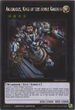 Yugioh! LP Artorigus, King of the Noble Knights - NKRT-EN037 - Platinum Rare - L - Image 1