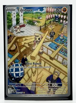 Timburr 183/167 Illustration Rare Pokemon Card 2024 Twilight Masquerade LP - Image 1