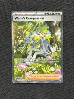 NM Wally’s Compassion 186/132 Mega Evolution SIR Holo Pokemon Card - Image 1