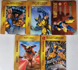 WOLVERINE 5 card LOT : Marvel OVERPOWER 1995 Wolverine Heal, Snikt, Berserk At - Image 1
