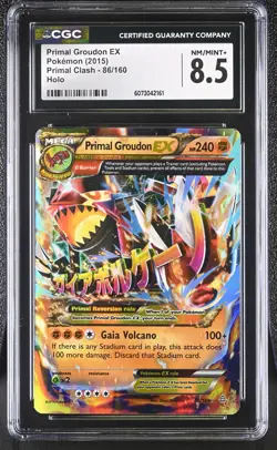 CGC 8.5 Primal Groudon EX 2015 Primal Clash 86/160 Holo Pokemon Card - Image 1