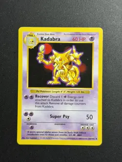 Pokemon Cards: Kadabra 32/102 Shadowless Base Set Uncommon - Image 1