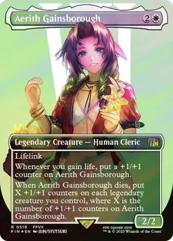 Aerith Gainsborough SURGE FOIL BORDERLESS - 0519 - Final Fantasy FIN MTG - Image 1