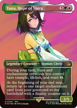 Yuna, Hope of Spira SURGE FOIL BORDERLESS - 0549 - Final Fantasy FIN MTG - Image 1