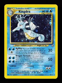 Kingdra 8/111 Holo Rare Neo Genesis Pokemon Card - Image 1
