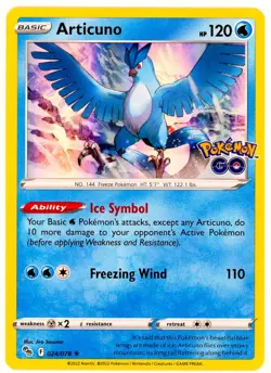 Articuno | 24/78 | 2022 Pokemon Go | Rare | Holographic - Image 1