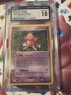 Pokemon Pop Series 3 Ditto (Mr. Mime) 12/17 2006 CGC 10 GEM MINT - Image 1
