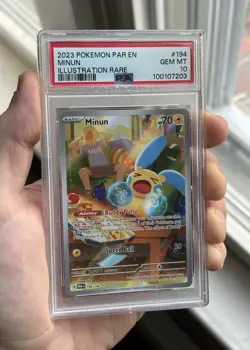 Pokemon 2023 Paradox Rift Minun IR PSA 10 - Image 1