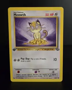 Pokemon TCG - MEOWTH - 1ST EDITION - 56/64 - WOTC - JUNGLE (1999) - LP/NM - Image 1