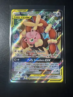 Pokemon Cosmic Eclipse Ultra Rare Full Art: Mega Lopunny & Jigglypuff GX 226/236 - Image 1
