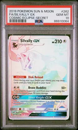Pokemon Silvally Gx Cosmic Eclipse Rainbow Secret Rare 2019 #262 PSA 10 - Image 1