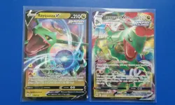 2x Pokemon Crown Zenith: Rayquaza V (100/159) + Rayquaza VMAX (101/159) - NM - Image 1