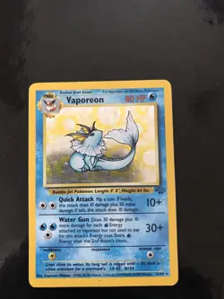 Vaporeon Holo 12/64 Jungle Set Rare Pokemon Card WOTC 1999 - Image 1