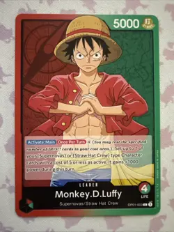 Monkey.D.Luffy OP01-003 Leader - Romance Dawn One Piece Card Unplayed - Image 1