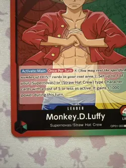 Monkey.D.Luffy OP01-003 Leader - Romance Dawn One Piece Card Unplayed - Image 2