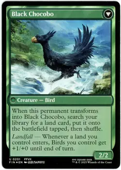 Sidequest: Raise a Chocobo / Black Chocobo (Foil) - 0201 - Final Fantasy - MTG - Image 2