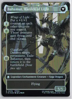 MTG Dion, Bahamut's Dominant (Borderless) R FIN 376 NM Foil - Image 2