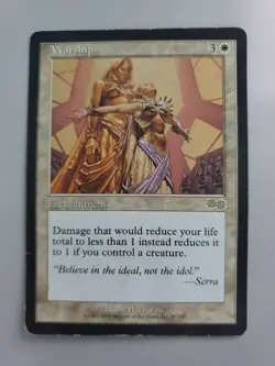 MTG Worship Urza's Saga Regular Rare MP - Image 1