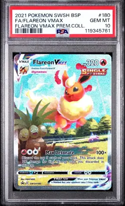 Pokemon Flareon VMAX SWSH180 Black Star Promo PSA 10 Gem Mint - Image 1