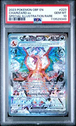 2023 POKEMON OBF EN-OBSIDIAN FLAMES #223 CHARIZARD EX PSA 10 - Image 1