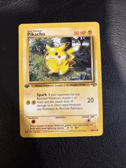 Pokemon TCG Pikachu 60/64 Jungle 1st Edition Red Cheeks 1999 Vintage Pokemon (4) - Image 1