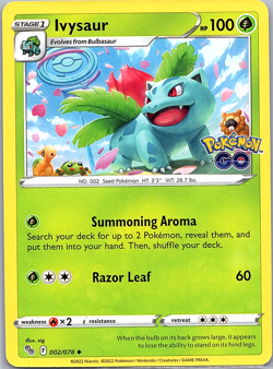 Pokemon GO Venusaur Ivysaur Bulbasaur 001-003/078 - Image 4