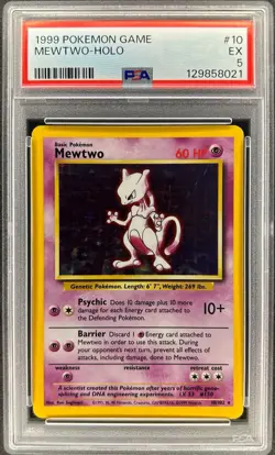 PSA 5 - MEWTWO - 10/102 - BASE SET 1999 WOTC HOLO POKEMON ENGLISH - Image 1