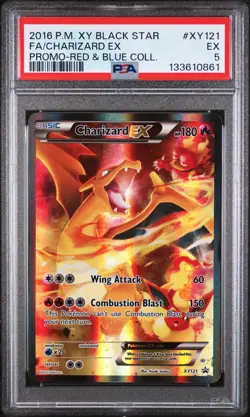 PSA 5 #XY121 FA/CHARIZARD EX RED & BLUE COLL. 2016 POKEMON XY BLACK STAR PROMO - Image 1