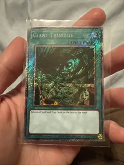 Yugioh! Giant Trunade RA03-EN097 Platinum Secret Rare 1st Edition NM - Image 1