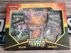 Sealed CHARIZARD GX Collection Box HIDDEN FATES (4 Booster Packs) Pokemon Cards - Image 1