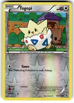 Togepi 102/135 Reverse Holo Plasma Storm Pokemon Card NM - Image 1