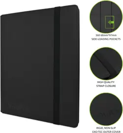 Vault X Premium Trading Card Binder 9 Pocket 360 Cards Water Resistant Black - Image 2
