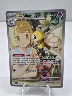 Pokemon Card TCG 2025 Lillie's Ribombee 164/159 Sv09: Journey Together Holo NM - Image 1