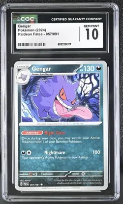 ???? CGC 10 ENGLISH Gengar 057/091 Paldean Fates Pokemon Card - Image 1